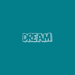 DREAM Text Design Illustration on background. Modern script card