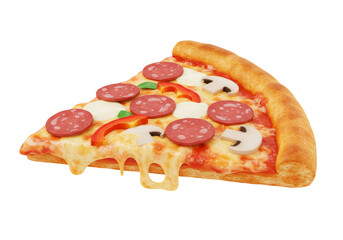 Isolated Delicious Slice of Pizza with Classic Toppings