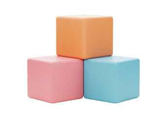 Fototapeta premium Isolated Stacked Pastel Colored Baby Toy Cubes