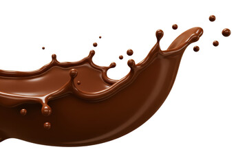 Isolated Splashing Rich Dark Chocolate Swirl