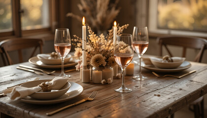 Fototapeta premium table setting at a restaurant