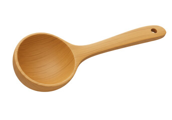 Isolated Light Wood Ladle with Smooth Grain