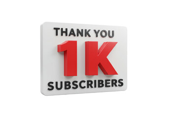 Isolated Thank You 1K Subscribers Celebration