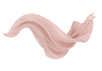 Isolated Flowing Pink Silk Fabric Elegant Movement