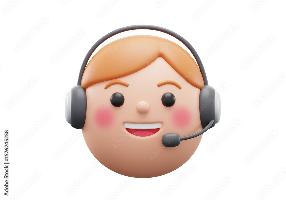 Poster isolated call center agent smiling support