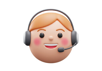 Isolated Call Center Agent Smiling Support