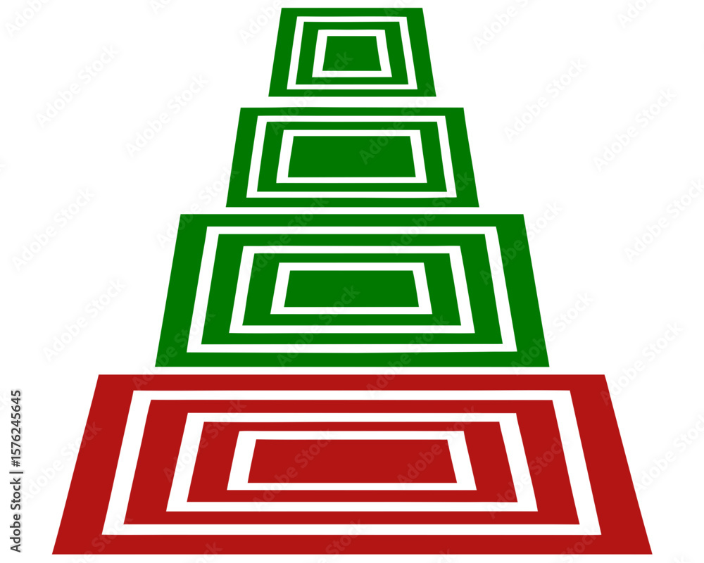 Aufkleber abstract geometric design with red and green rectangles on transparent background