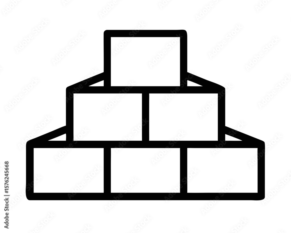 Poster black vector design depicting a stacked series of decreasing square shapes