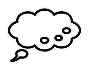 Black speech bubble silhouette design for messaging and communication on white background