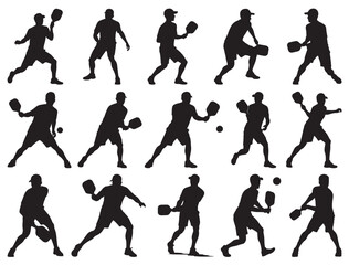 MALE PICKLE BALL PLAYER SILHOUETTE