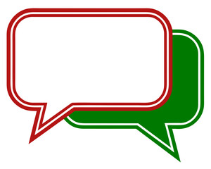 Modern colorful dialogue bubbles overlapping transparent shapes design elements