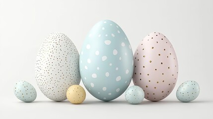 Pastel Easter Eggs: Gold Dot Design