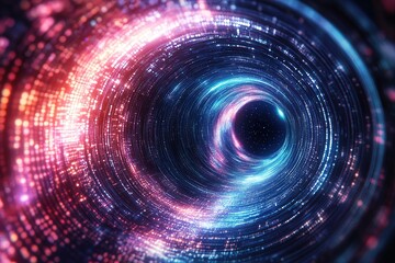abstract digital wave tunnel into hyper space