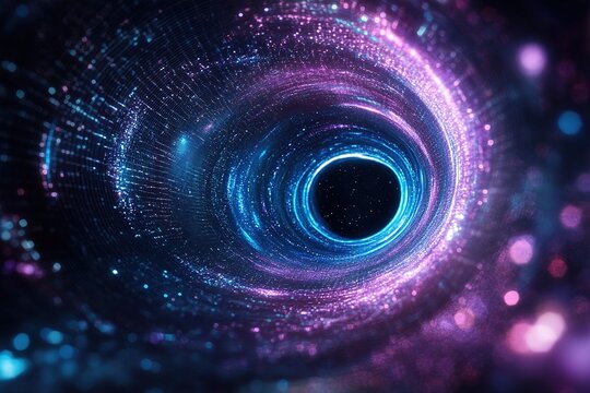 abstract digital wave tunnel into hyper space - Powered by Adobe