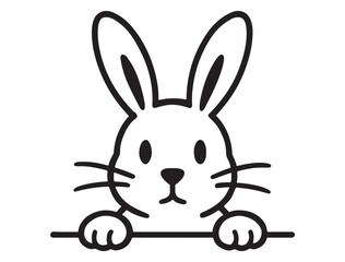 PEEKING RABBIT SILHOUETTE