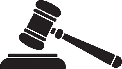 Gavel Law Legal Justice Authority Court Verdict Icon Graphic