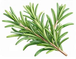 Fototapeta premium Vintage botanical illustration of rosemary herb with fine ink detail and watercolor texture — isolated for packaging or labels