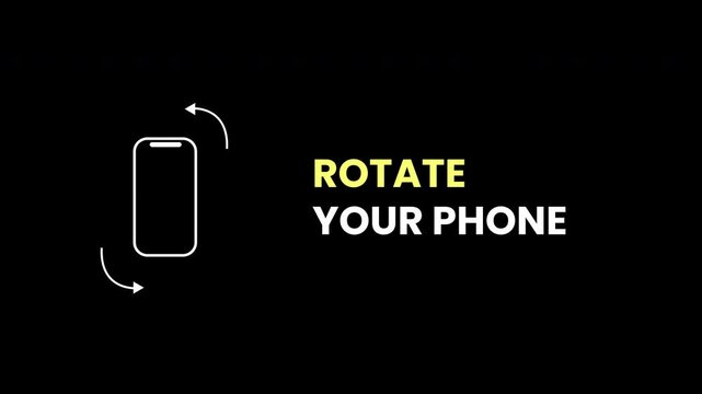 rotate your phone. Turn the phone horizontally and vertically icon on black background