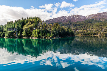 Sailing the Nahuel Huapi from Bahia Mansa to the Arrayanes Forest, Villa la Angostura, Neuquen,...