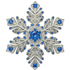 Fototapeta premium Sapphire Snowflake Ornament A Winter Jewel isolated on transparent background
