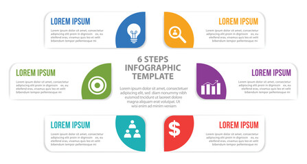 modern circular business infographic with timeline icons for data visualization. ideal for abstract backgrounds, presentations, and planning. clean, editable vector template for professional use.