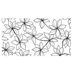 Delicate floral pattern with intricate leaves, flowing lines, graphic vector illustration