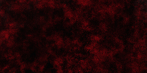 Red color powder explosion isolated on black background. Colorful dust explode. Paint Holi, dust particles splash. Network concept with spray. Futuristic technology element. 3D rendering.