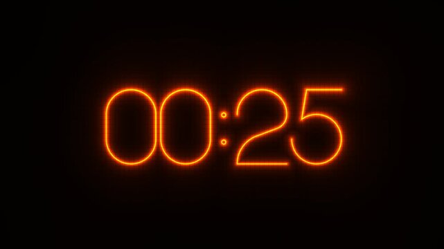 30 second count down in a style of vintage old tube resistor clock