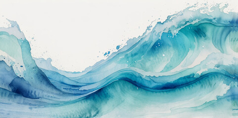 Abstract watercolor paint background by teal color blue and green with liquid fluid texture for background,  business 