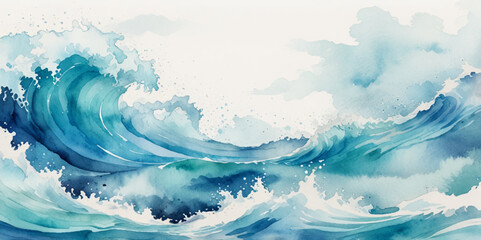 Abstract watercolor paint background by teal color blue and green with liquid fluid texture for background,  business 