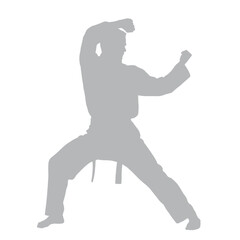 Geometric abstract shape formed by interlocking blocks in a minimalist style silhouette