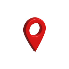 3D Red Location Pin Icon Isolated on Transparent Background – GPS Navigation Pointer, Map Marker Symbol, Geolocation Tag, Route Finder, Travel Guide Concept – High-Quality 3D Illustration, PNG 