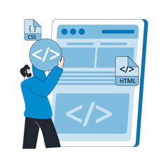 Landing page development abstract concept Product landing page, website development, design programmer