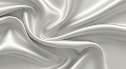 Fototapeta premium Ivory White Silk Fabric with Elegant Soft Folds – Minimalist Luxury Texture