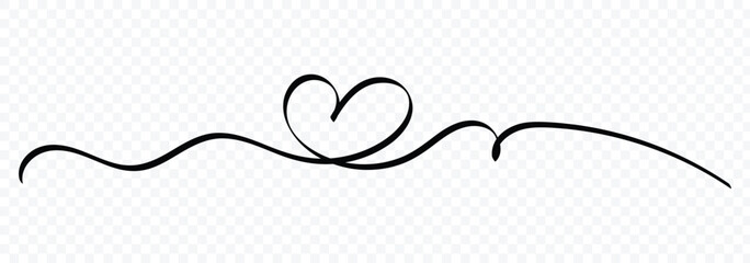 Hand drawn sketch doodle style. Continuous one line design template. Love symbol. Line scribble heart thread. One continuous line art drawing for valentine's day. Vector illustration.