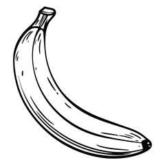 Banana in a black and white drawing