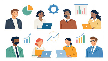 Modern Flat Business People Vector Illustration &ndash; Ideal for Web, Apps & Presentations