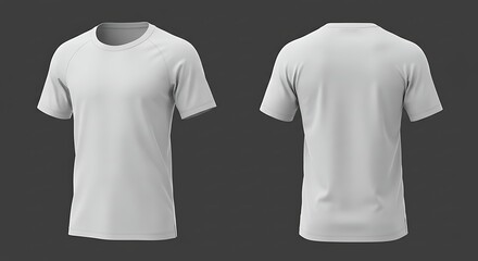 A plain white shortsleeved tshirt displayed from the front and back
