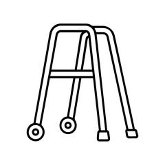 line icon walker disabled vector on white background
Vector line icon on white background