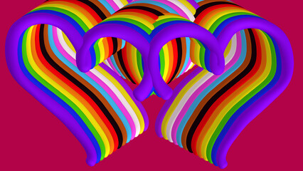Pride Heart, colorful background, Wallpaper