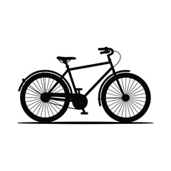 Fototapeta premium Classic bicycle silhouette isolated on white background
