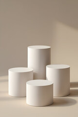 white podium on white background