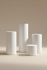 white podium on white background