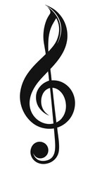 Obraz premium A black and white musical note with a stem. The note is a C and is the first note of the C major scale