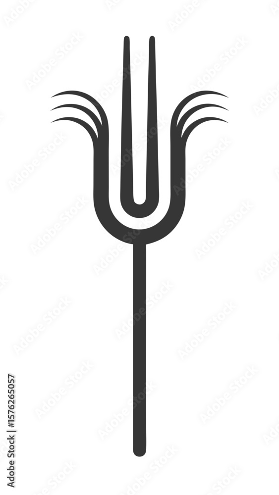 Aufkleber a fork and a knife are drawn in a wavy line. the fork is pointing to the right