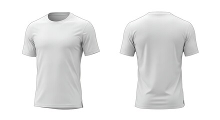 Naklejka premium Front and back view of a white tshirt isolated on a white background