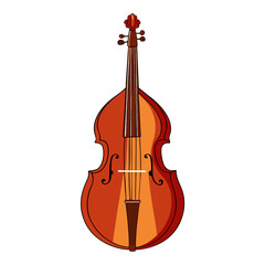 Naklejka premium A large, brown, wooden, double bass