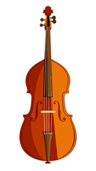 Fototapeta premium A large, brown, wooden, double bass