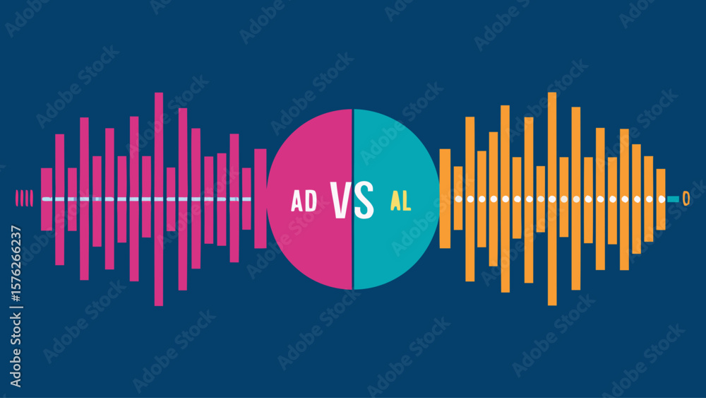 Poster two different types of analog signals are shown side by side. the left signal is a sine wave, while 