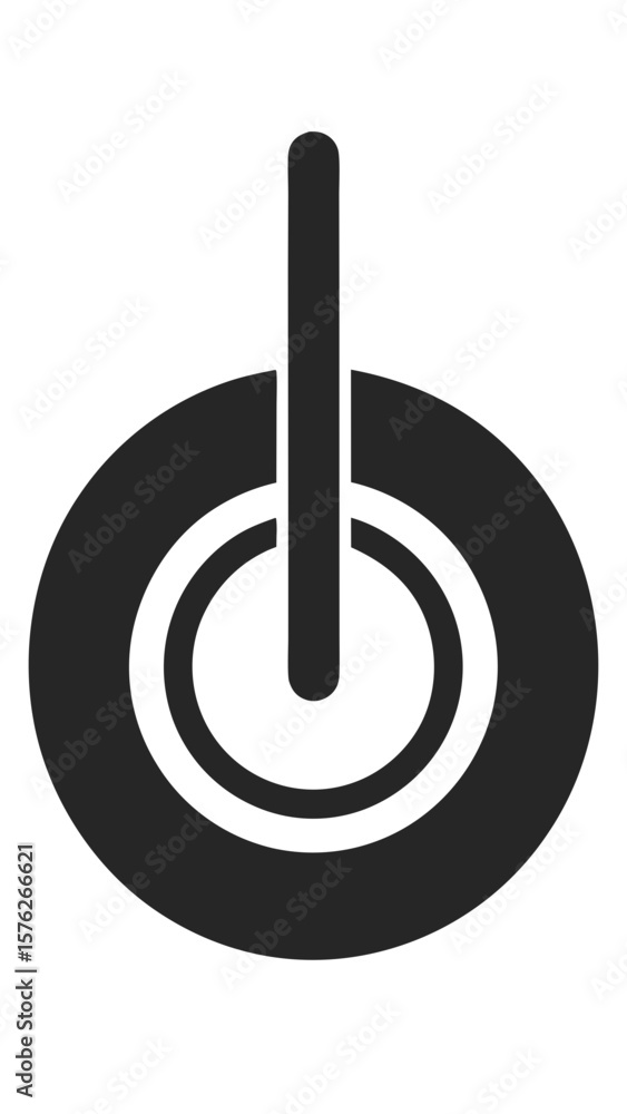 Fototapete a black and white image of a dial with a sun on it. the dial is a knob that is used to turn a dial